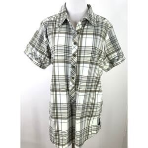 Flylow Women's Aster Plaid Short Sleeve Shirt Size Large